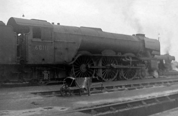 Class A3 No. 60111 Enterprise of Grantham shed (34F) stands outside the top shed on the afternoon of Wednesday 25th April 1962. Photograph by Hylton Holt.